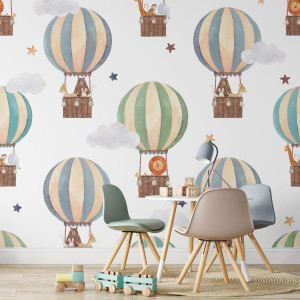 Tapeta dla dzieci - friendly balloons , rodzaj - tapeta flizelinowa laminowana