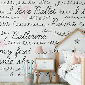 Tapeta dla dzieci - i love ballet , rodzaj - tapeta winylowa strukturalna