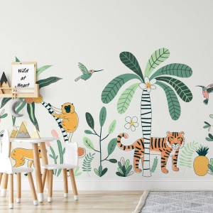 Tapeta dla dzieci - jungle friends , rodzaj - tapeta flizelinowa laminowana