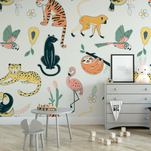 Tapeta dla dzieci - kids tropics , rodzaj - tapeta flizelinowa laminowana