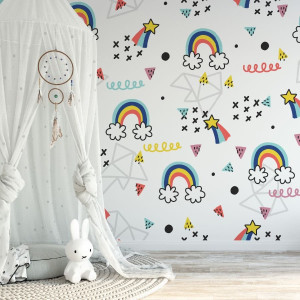 Tapeta dla dzieci - rainbow madness , rodzaj - tapeta flizelinowa laminowana