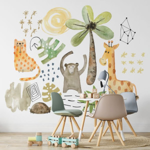 Tapeta dla dzieci - safari art , rodzaj - próbka tapety 50x50cm