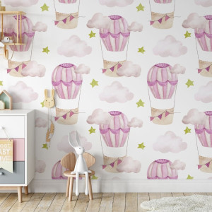 Tapeta dla dzieci - sweetie balloons , rodzaj - tapeta flizelinowa