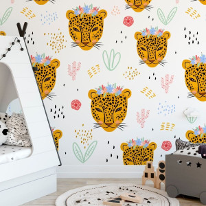 Tapeta dla dzieci - cheetah princess , rodzaj - tapeta flizelinowa laminowana