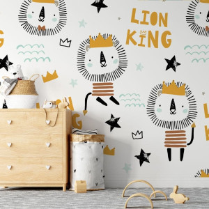 Tapeta dla dzieci - lovely lion king , rodzaj - próbka tapety 50x50cm