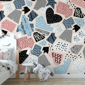 Tapeta dla dzieci - paper patchwork , rodzaj - tapeta flizelinowa
