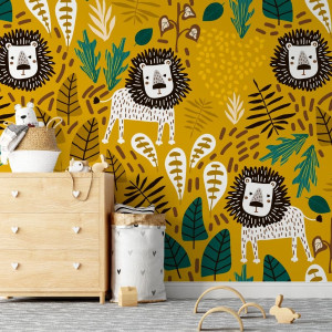 Tapeta dla dzieci - safari lions , rodzaj - tapeta flizelinowa laminowana