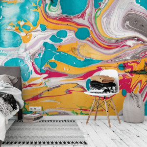 Tapeta na ścianę - abstract mango marble , rodzaj - tapeta winylowa strukturalna