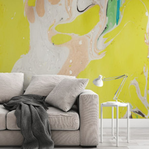 Tapeta na ścianę - artistic yellow , rodzaj - tapeta flizelinowa laminowana