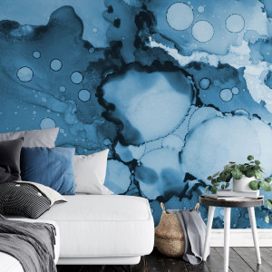 Tapeta na ścianę - blue splash , rodzaj - tapeta winylowa strukturalna