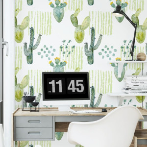 Tapeta na ścianę - cactus patchwork , rodzaj - tapeta flizelinowa