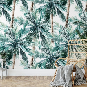Tapeta na ścianę - coconut palms , rodzaj - próbka tapety 50x50cm