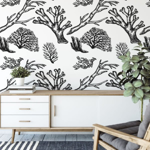 Tapeta na ścianę - coral life , rodzaj - tapeta flizelinowa laminowana