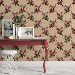 Tapeta na ścianę - floral retro , rodzaj - tapeta flizelinowa