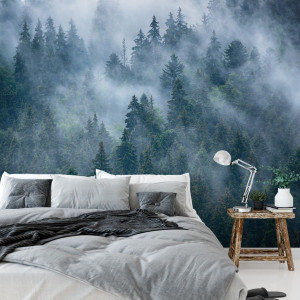 Tapeta na ścianę - foggy forest , rodzaj - tapeta flizelinowa laminowana