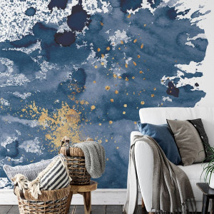 Tapeta na ścianę - golden-blue bang , rodzaj - próbka tapety 50x50cm