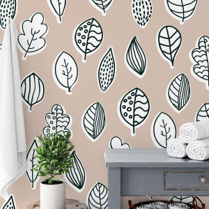 Tapeta na ścianę - greenery latte , rodzaj - tapeta flizelinowa laminowana