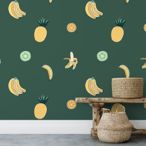 Tapeta na ścianę - jungle fruits , rodzaj - tapeta winylowa strukturalna
