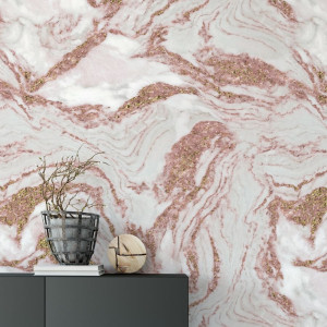Tapeta na ścianę - marble rose gold , rodzaj - tapeta winylowa strukturalna