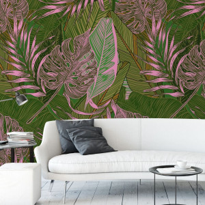 Tapeta na ścianę - monstera spring , rodzaj - tapeta flizelinowa laminowana