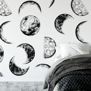 Tapeta na ścianę - moon cycle , rodzaj - tapeta flizelinowa laminowana