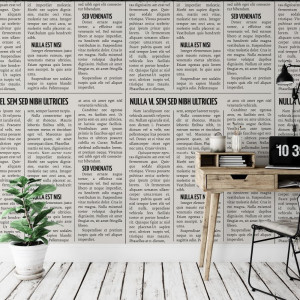 Tapeta na ścianę - newspaper design , rodzaj - tapeta flizelinowa