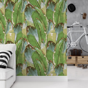 Tapeta na ścianę - spring leaves , rodzaj - próbka tapety 50x50cm