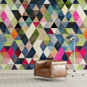 Triangle art - tapeta na ścianę , rodzaj - tapeta flizelinowa laminowana