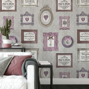 Tapeta na ścianę - vintage frames , rodzaj - tapeta flizelinowa