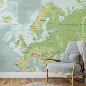 Tapeta na ścianę - mapa europy , rodzaj - tapeta flizelinowa laminowana