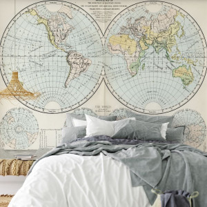 Tapeta na ścianę - retro globe , rodzaj - tapeta flizelinowa laminowana