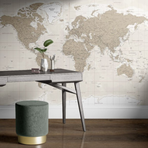 Tapeta na ścianę - sandy world map , rodzaj - próbka tapety 50x50cm