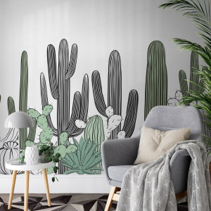 Tapeta na ścianę - cactus landscape , rodzaj - tapeta flizelinowa laminowana