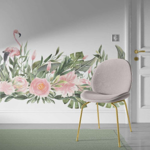 Tapeta na ścianę - flamingo flora , rodzaj - tapeta flizelinowa