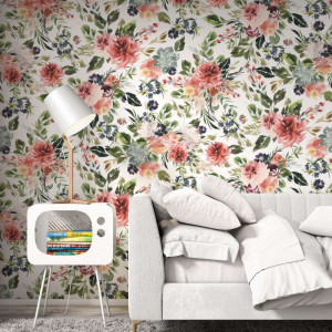 Tapeta na ścianę - floral spring , rodzaj - tapeta flizelinowa