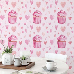 Tapeta na ścianę - muffin love , rodzaj - tapeta flizelinowa laminowana