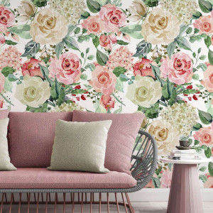 Tapeta na ścianę - painty roses , rodzaj - tapeta flizelinowa laminowana