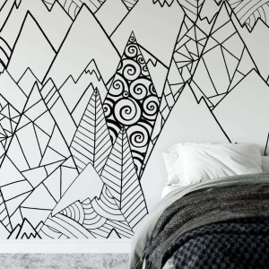 Tapeta na ścianę - patterned mountains , rodzaj - próbka tapety 50x50cm