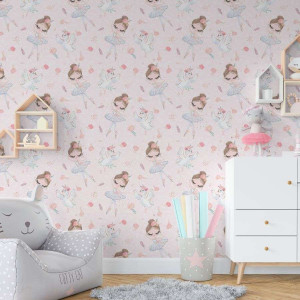 Tapeta dla dzieci - ballerina princess , rodzaj - tapeta winylowa strukturalna