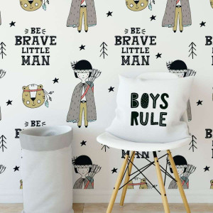 Tapeta dla dzieci - be brave little man , rodzaj - tapeta flizelinowa laminowana