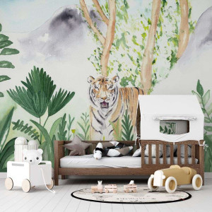 Tapeta dla dzieci - brother tiger , rodzaj - tapeta flizelinowa laminowana