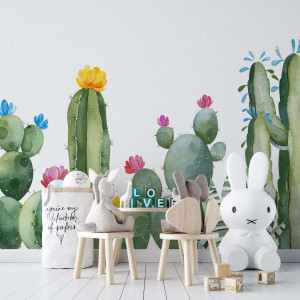 Tapeta dla dzieci - cactus interior , rodzaj - tapeta flizelinowa