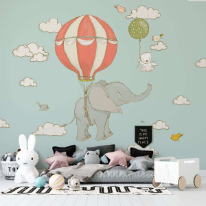 Tapeta dla dzieci - circus elephant , rodzaj - tapeta flizelinowa laminowana