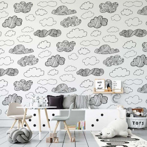 Tapeta dla dzieci - clouds of pattern , rodzaj - tapeta winylowa strukturalna
