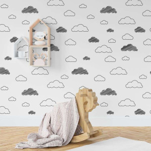 Tapeta dla dzieci - cloudy minimalism , rodzaj - tapeta flizelinowa laminowana