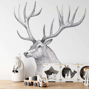 Tapeta dla dzieci - deer king , rodzaj - próbka tapety 50x50cm