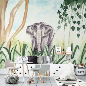 Tapeta dla dzieci - elephant kingdom , rodzaj - tapeta flizelinowa laminowana