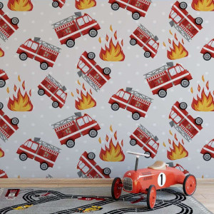 Tapeta dla dzieci - fireman art , rodzaj - tapeta flizelinowa
