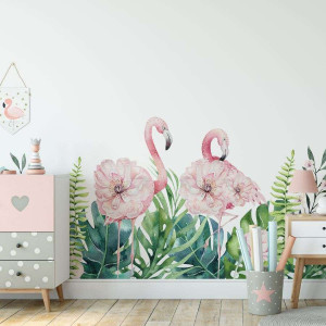 Tapeta dla dzieci - flamingo border , rodzaj - próbka tapety 50x50cm