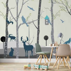 Tapeta dla dzieci - forest fauna , rodzaj - próbka tapety 50x50cm